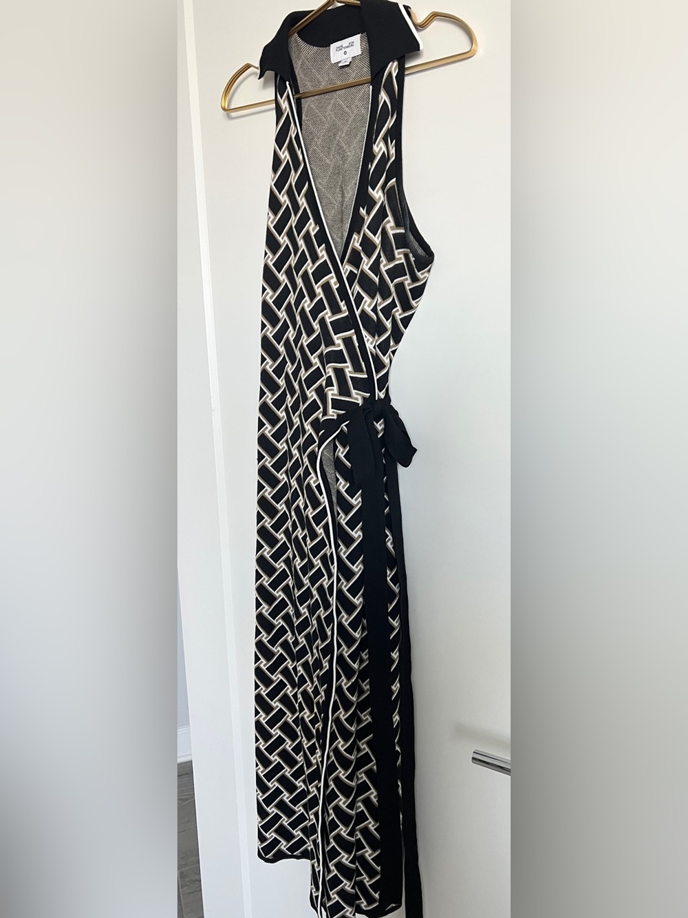 Diane von Furstenberg for Target Vintage Weave Collared Wrap Midi Dress M NWOT - Picture 10 of 16